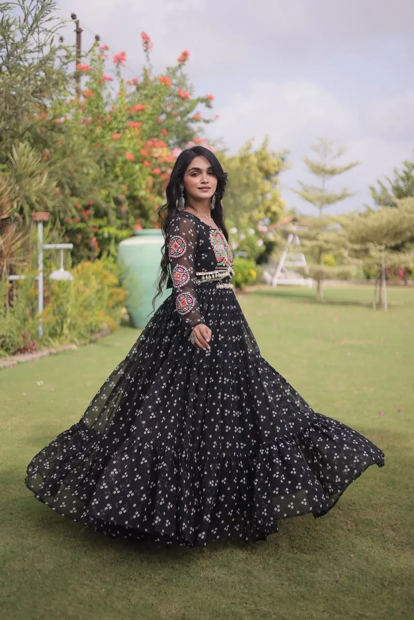 KA 1268 Bandhani Gown 4