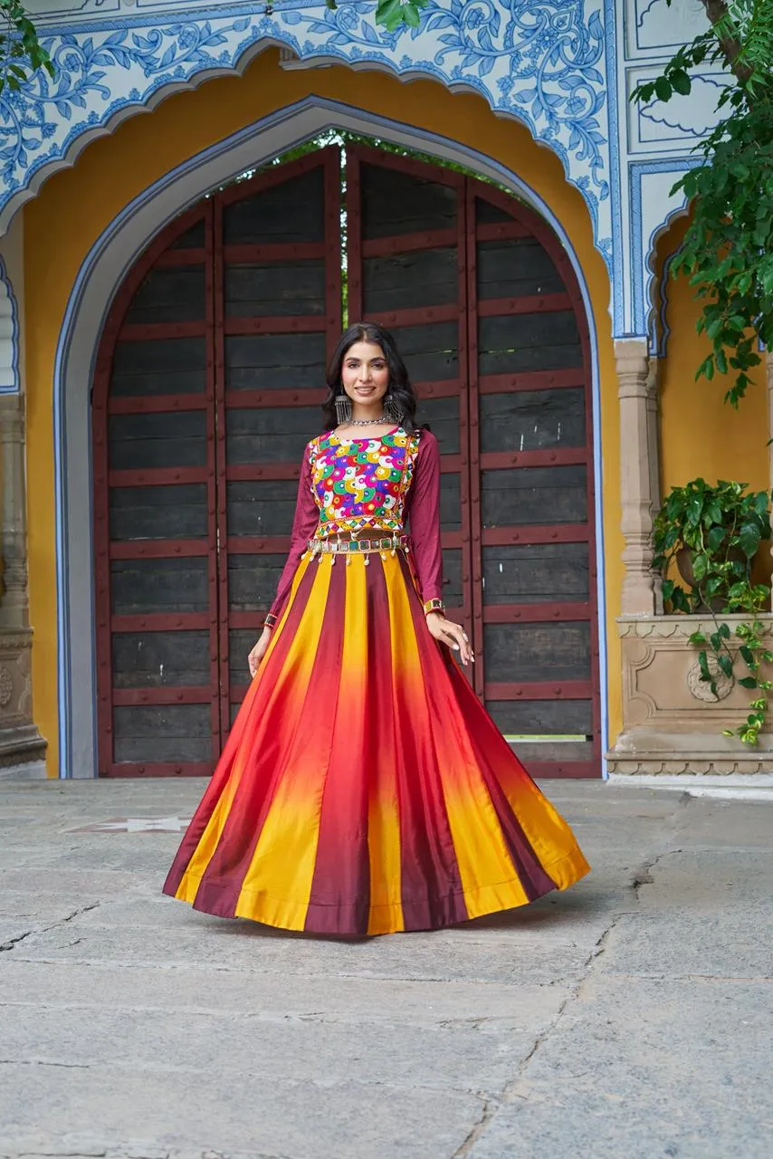 KA 5045 Chinnon Pedding Lehenga Choli 6