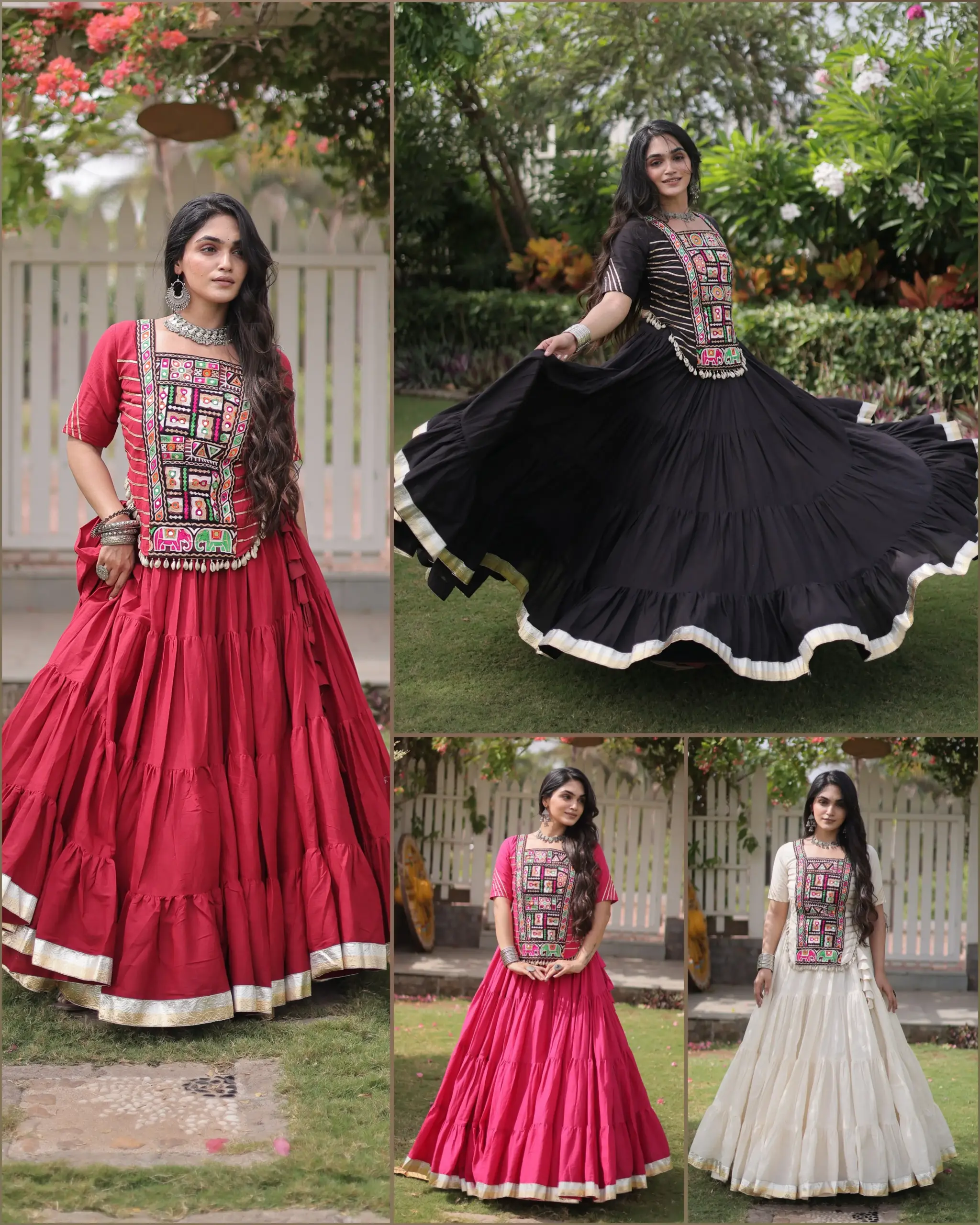 KA 5078 Kora Cotton Lehenga Choli 3