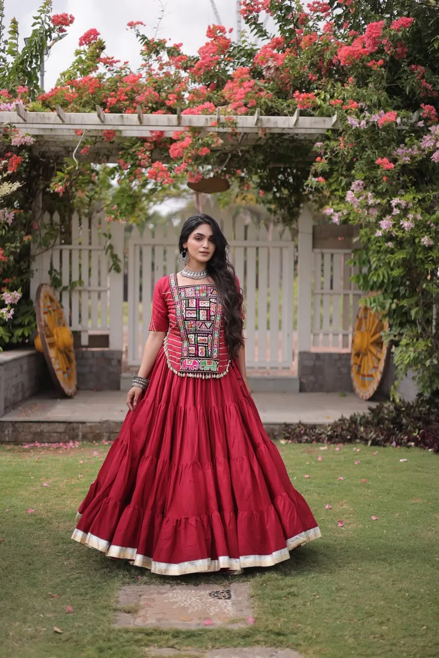 KA 5078 Kora Cotton Lehenga Choli 4