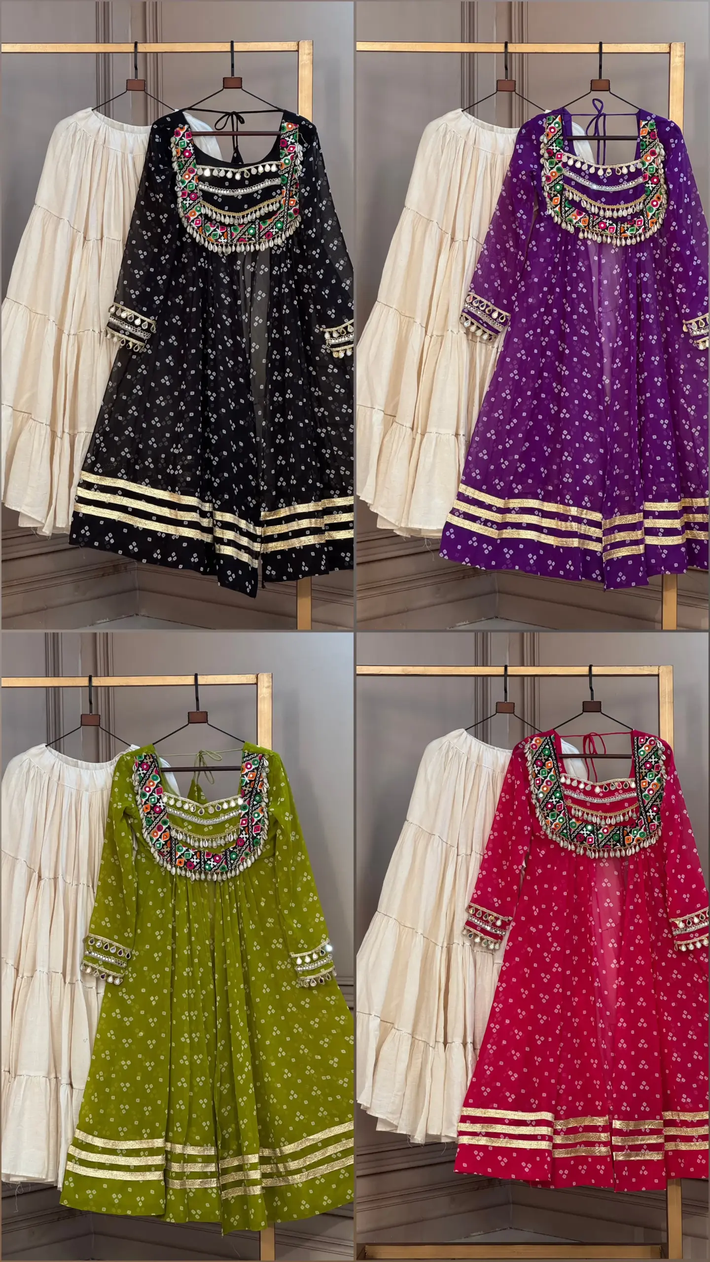 KA 5081 White Bandhni Lehenga Choli 2