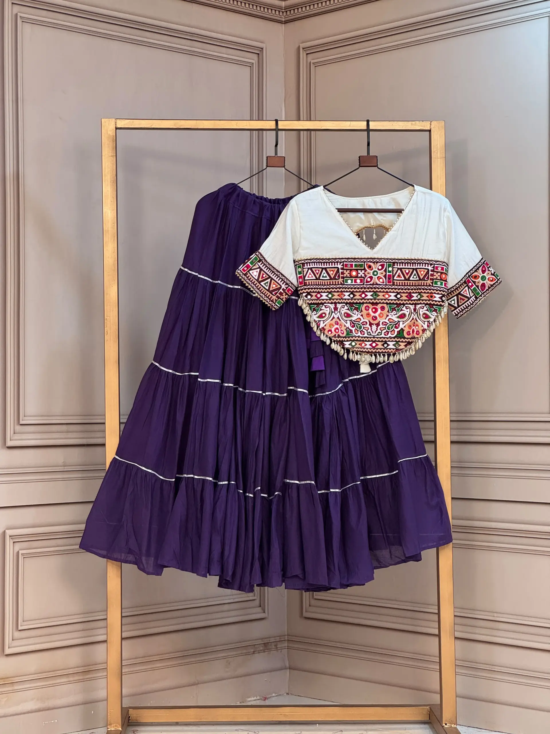 KA 5086 Kora Cotton Lehenga Choli 1