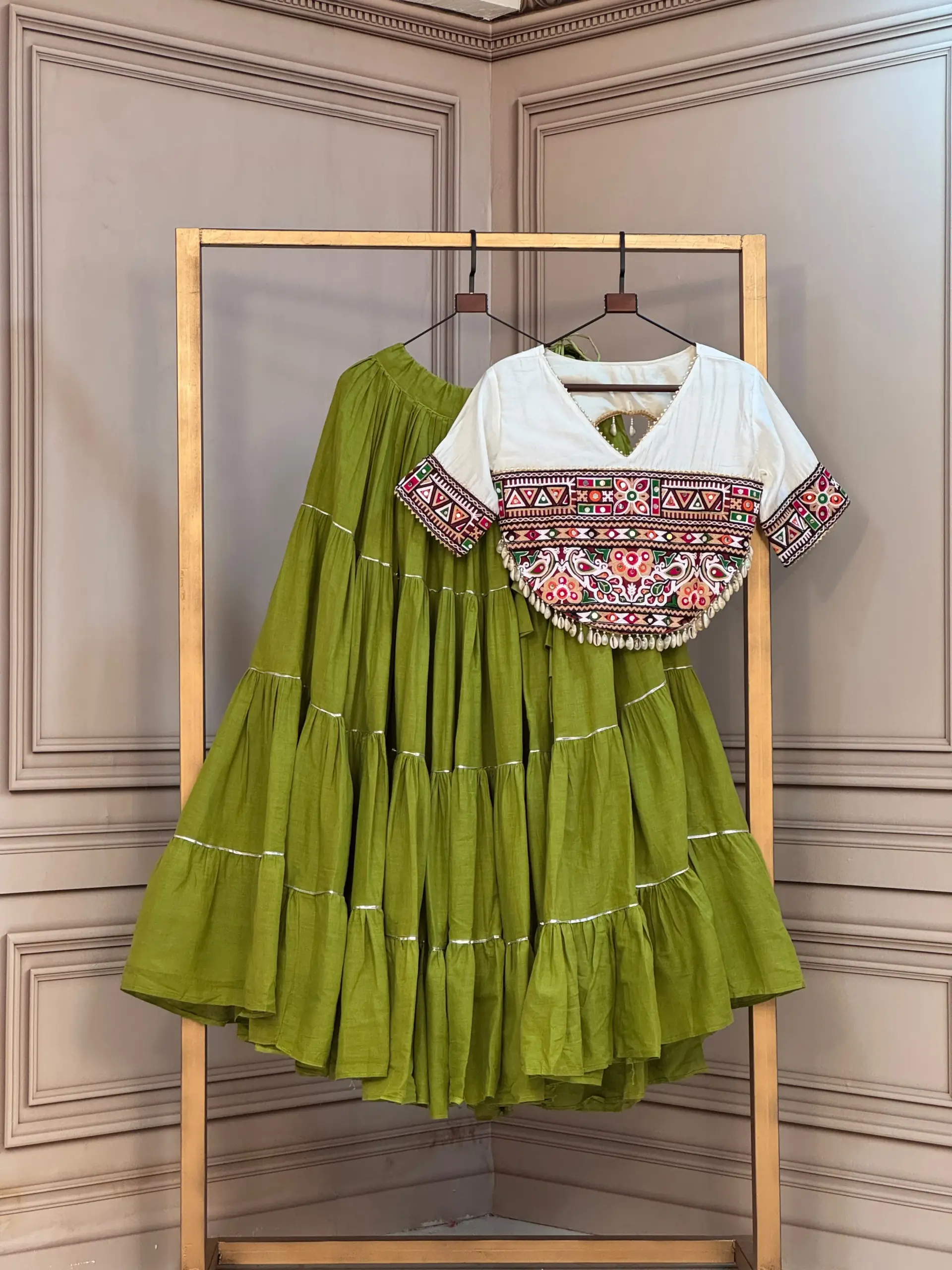 KA 5086 Kora Cotton Lehenga Choli 2