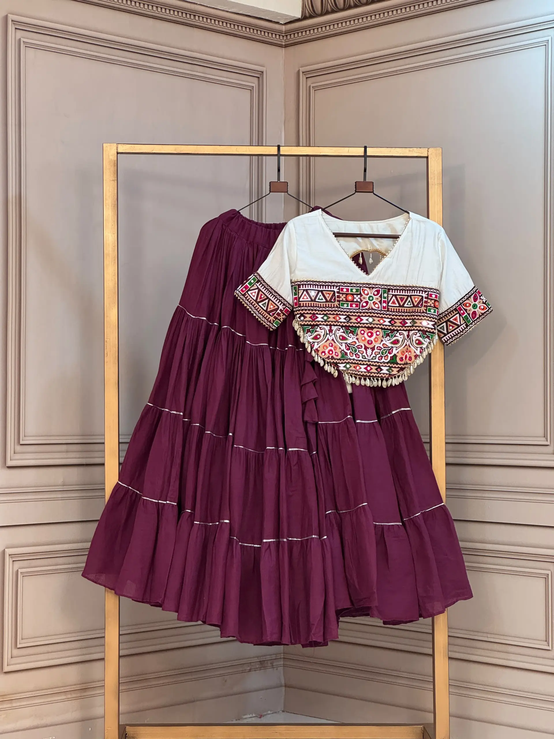 KA 5086 Kora Cotton Lehenga Choli 3