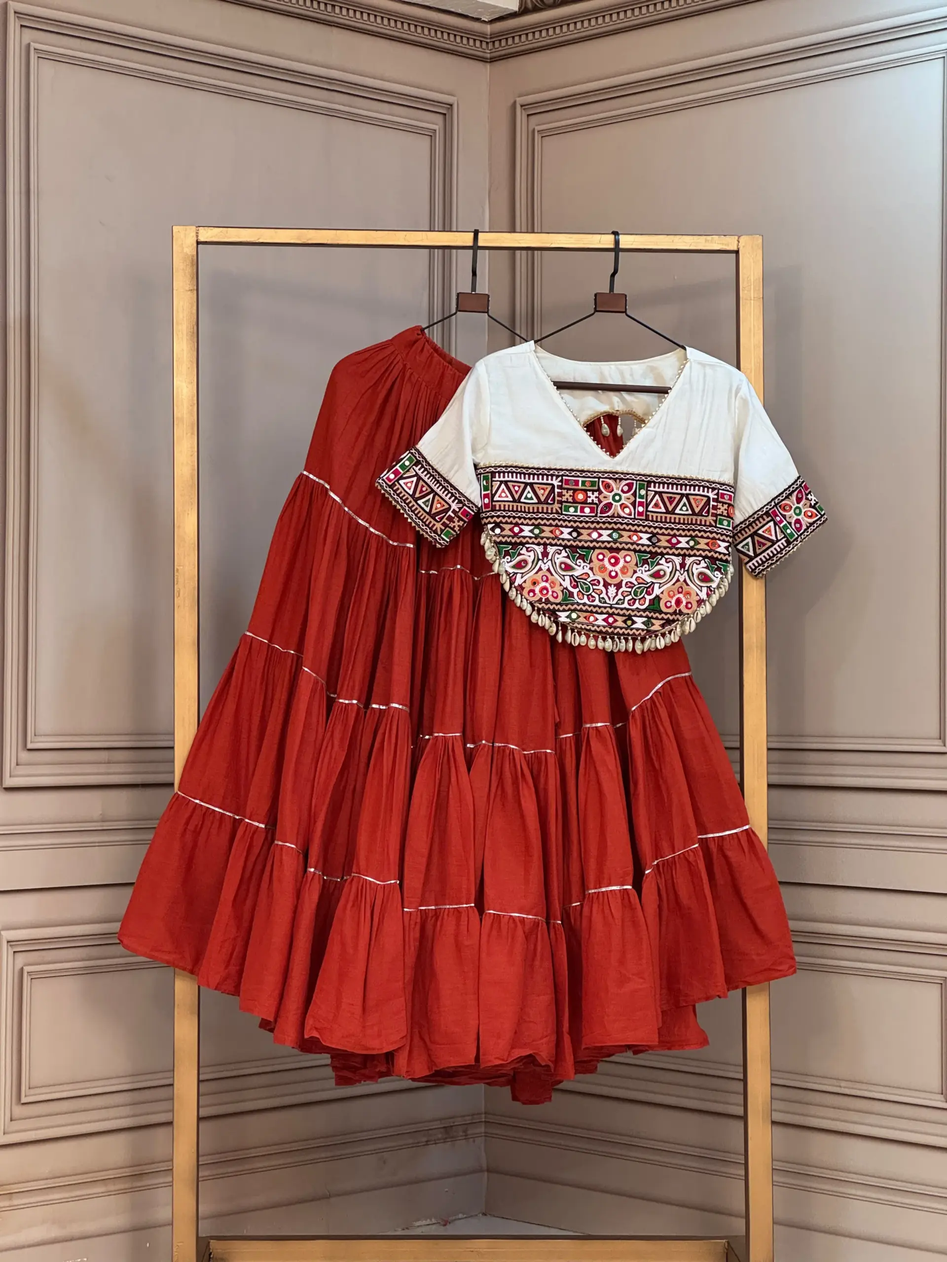 KA 5086 Kora Cotton Lehenga Choli 7