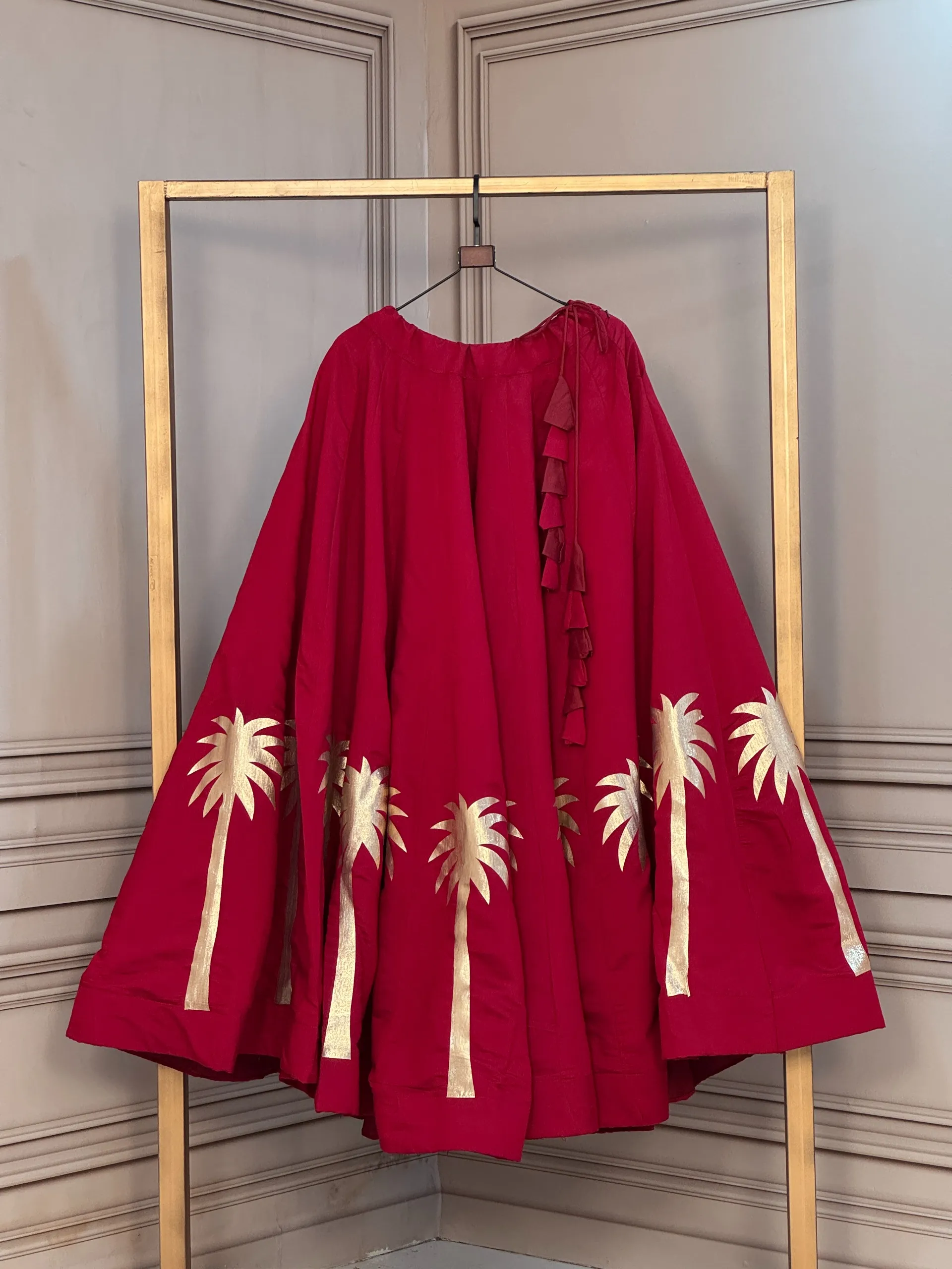 LW 7171 Maroon Roman Lehenga Choli 5