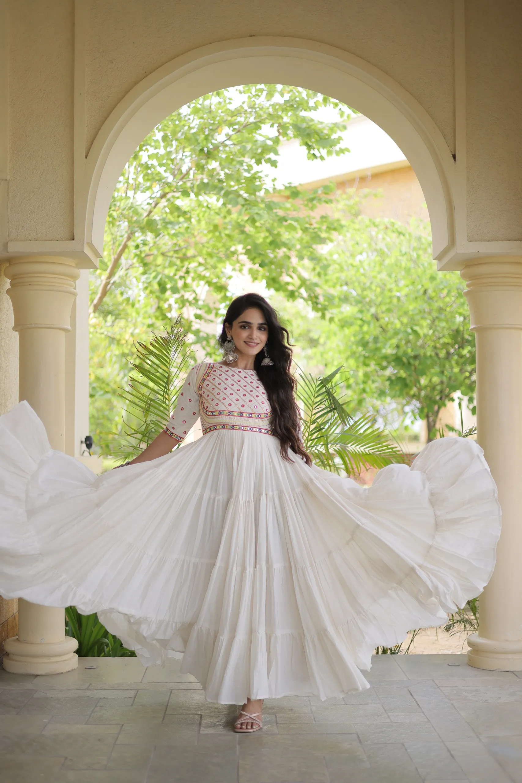 LW 9346 Black Kora Cotton Gown Design 2
