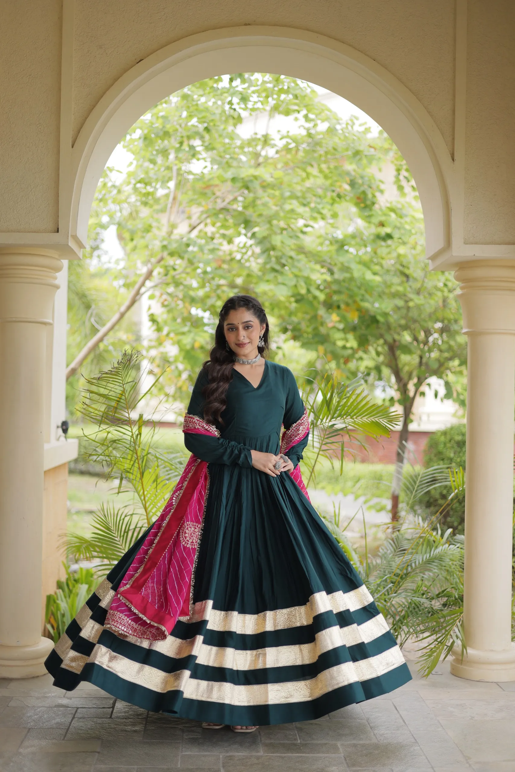 LW 9353 Maroon Reyon Gown 2