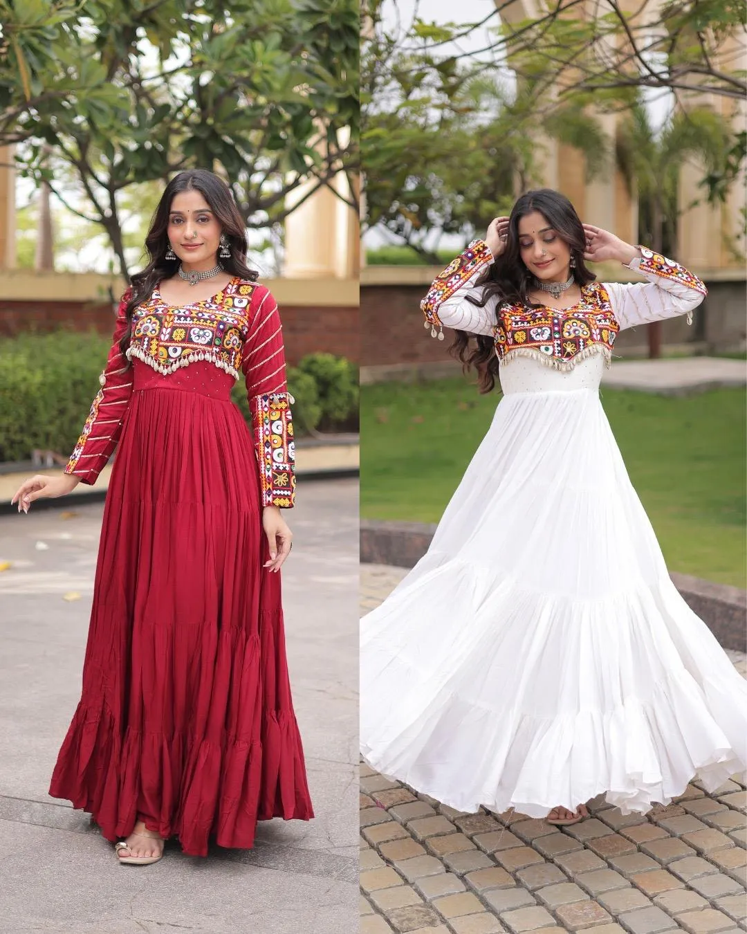 LW 9355 Maroon Reyon Gown Design 2896 3