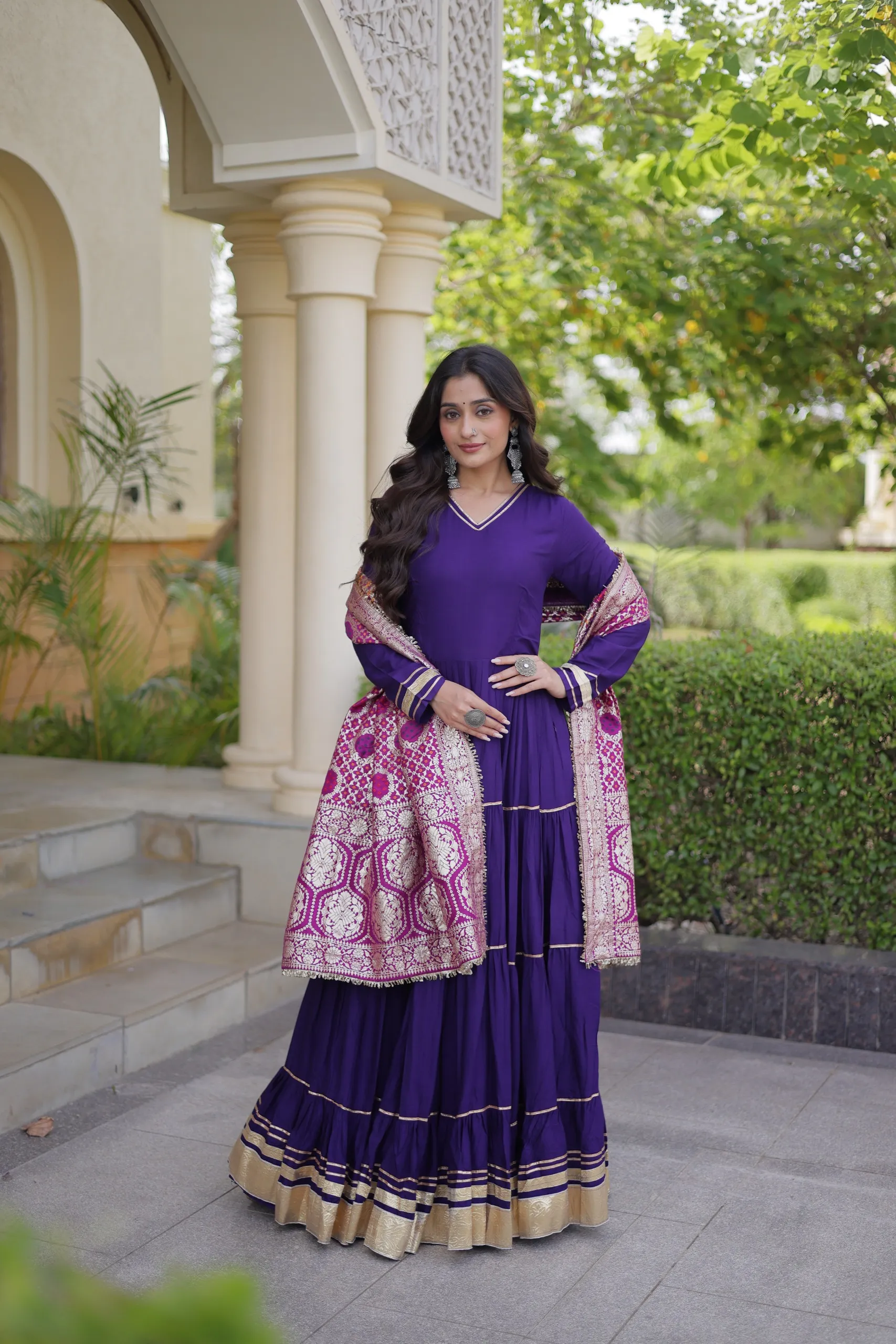 LW 9356 Purple Reyon Gown 2