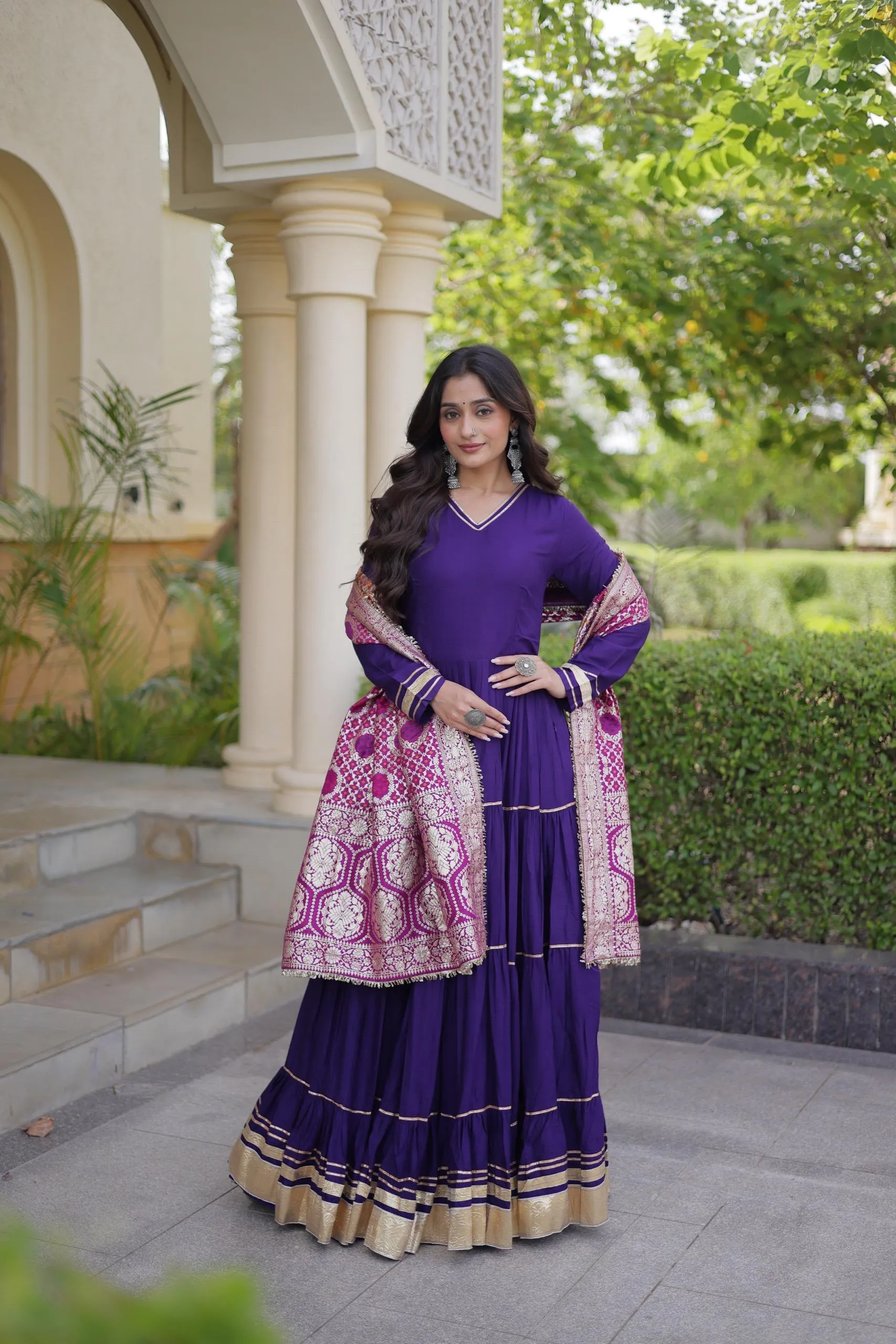 LW 9356 Purple Reyon Gown Design 2860 2