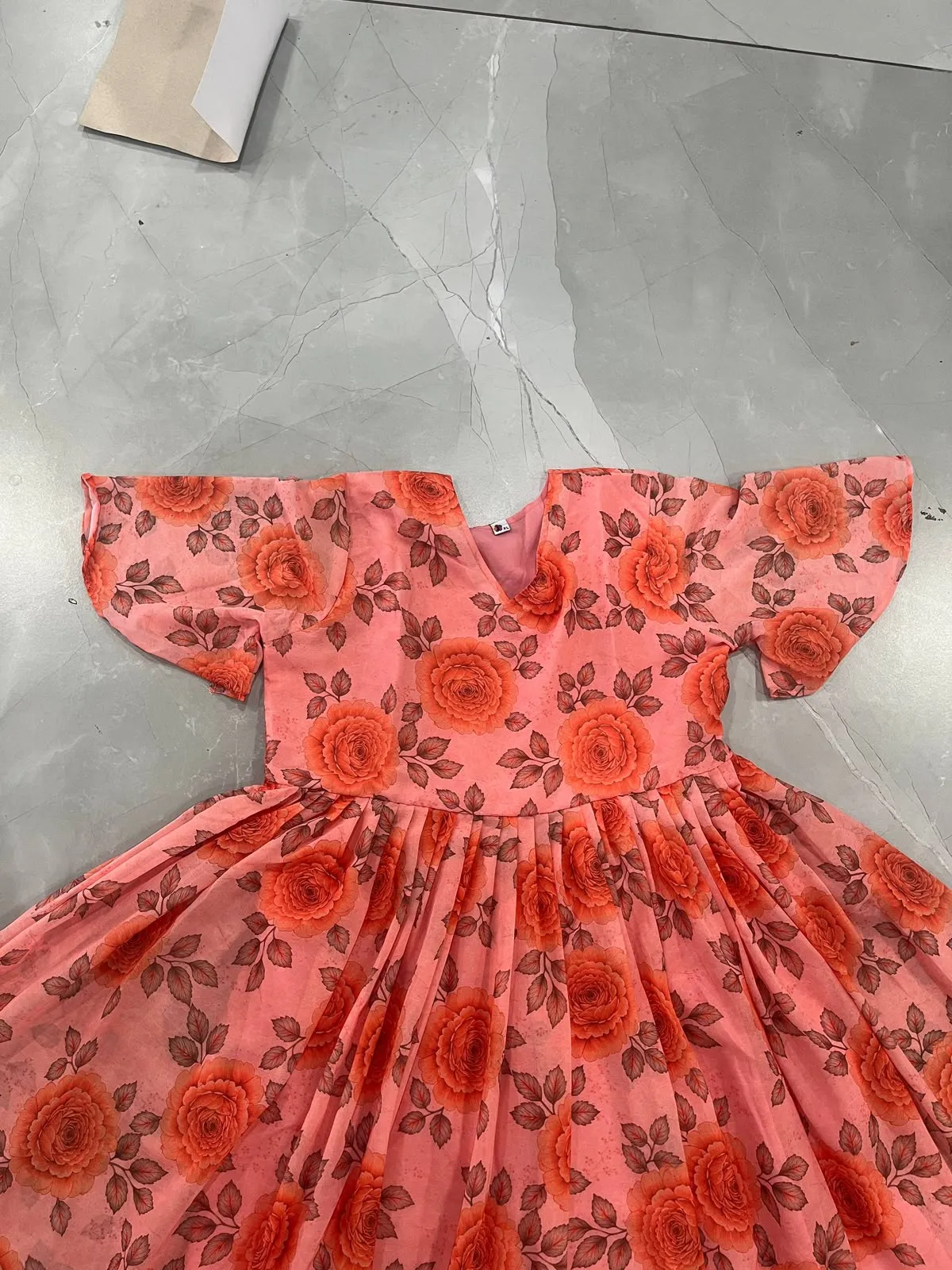 Orange Frorenza Faux Georgette Gown 2