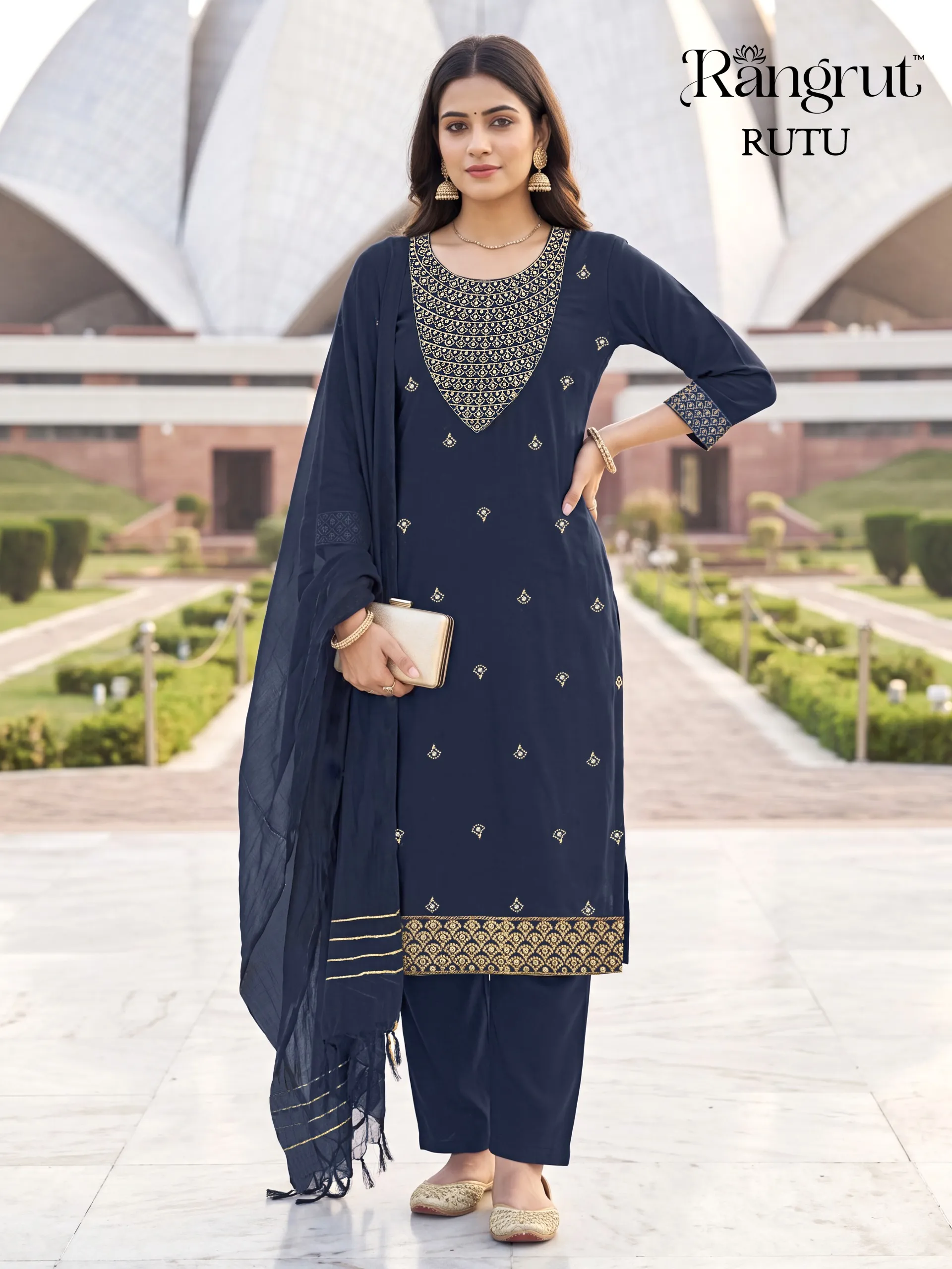 Rutu Malai Crape Readymade Dress 1