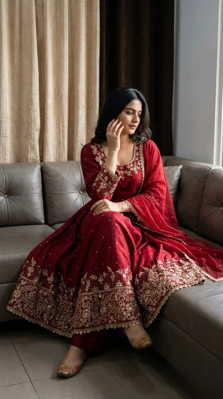SR 1719 Faux Georgette Readymade Dress 1