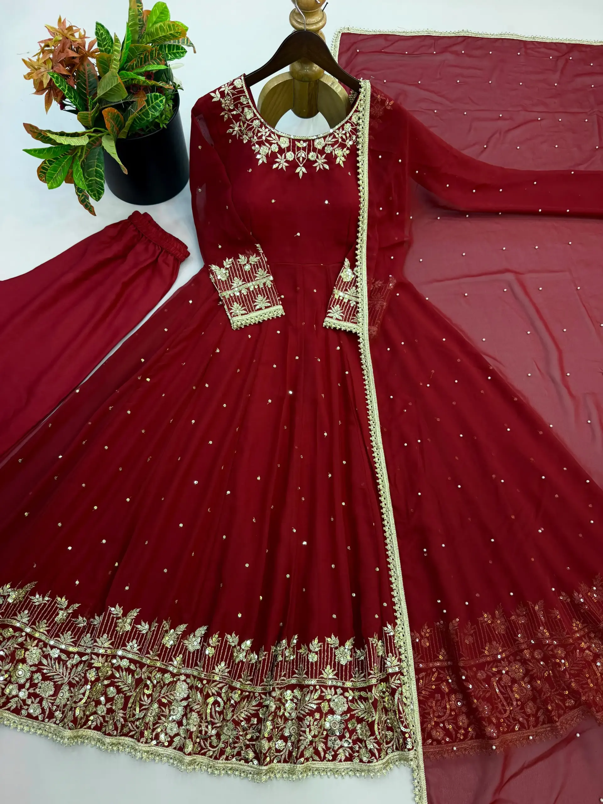 SR 1719 Faux Georgette Readymade Dress 2