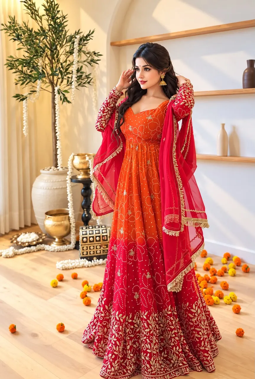 SRK 5375 Faux Georgette Readymade Dress 2