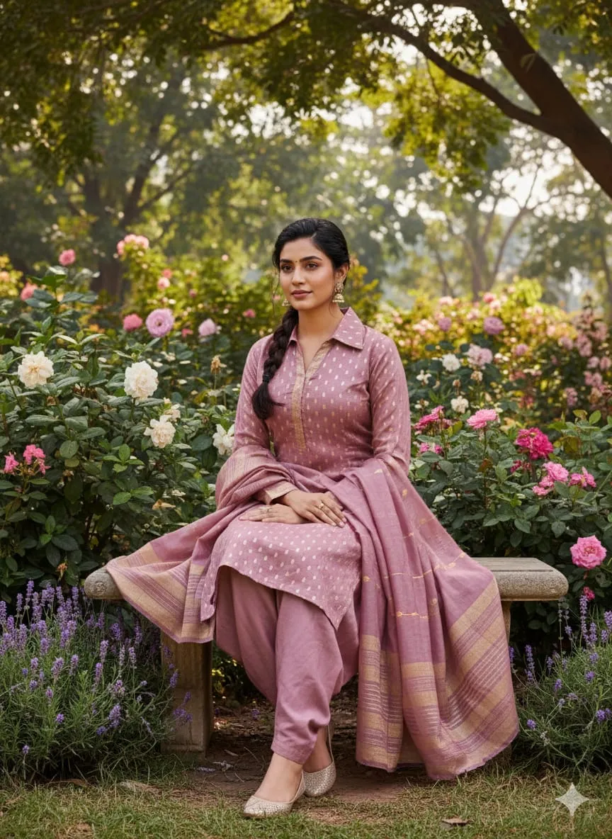 Takshil Chanderi Jacquard Crochet Dress Material 4