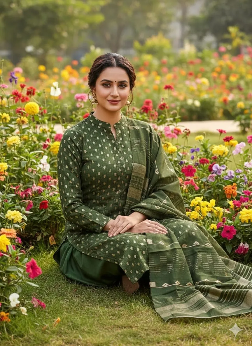 Takshil Chanderi Jacquard Crochet Dress Material 6